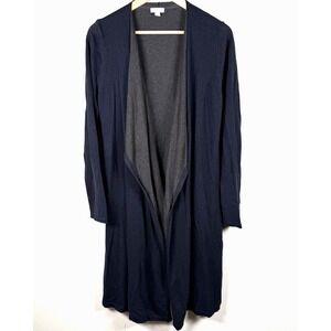 J. Jill Women's Longline Open Front Cardigan‎ Sweater Size S Navy Blue